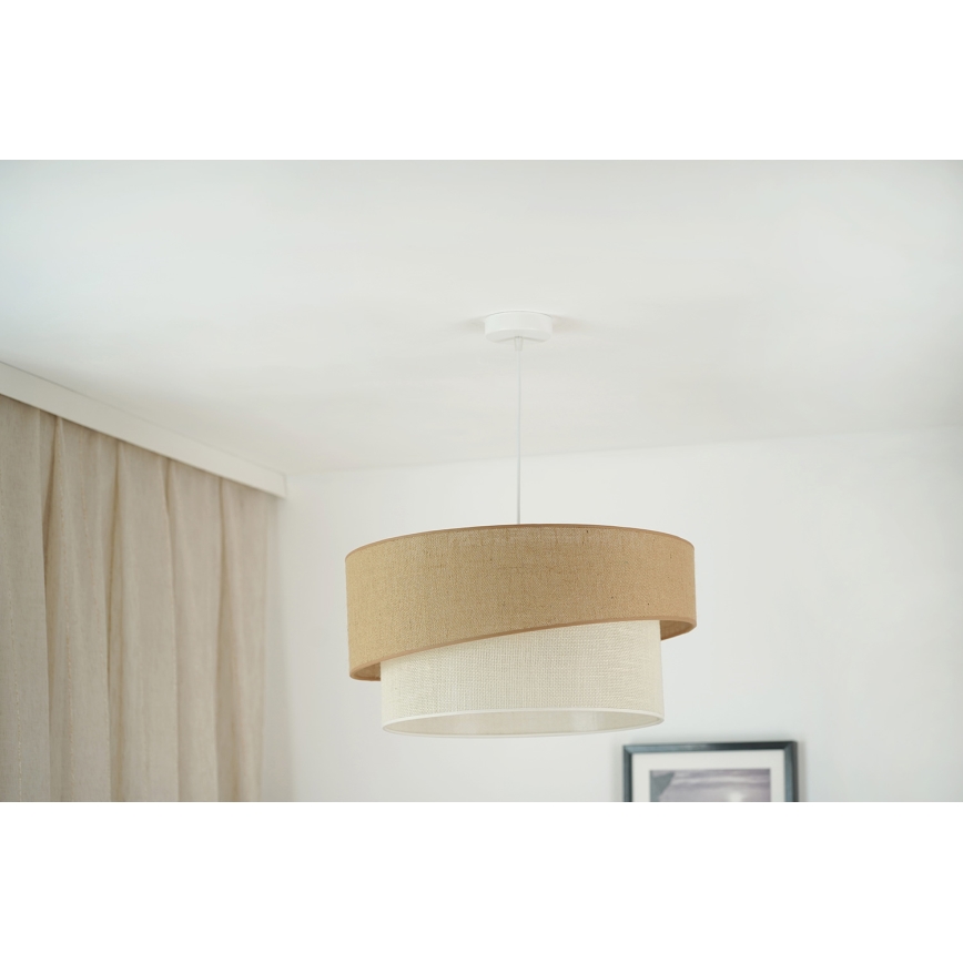 Brilagi - Lámpara colgante con cable SHINE 1xE27/15W/230V Ø 50 cm beige/crema