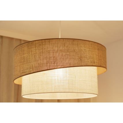 Brilagi - Lámpara colgante con cable SHINE 1xE27/15W/230V Ø 50 cm beige/crema