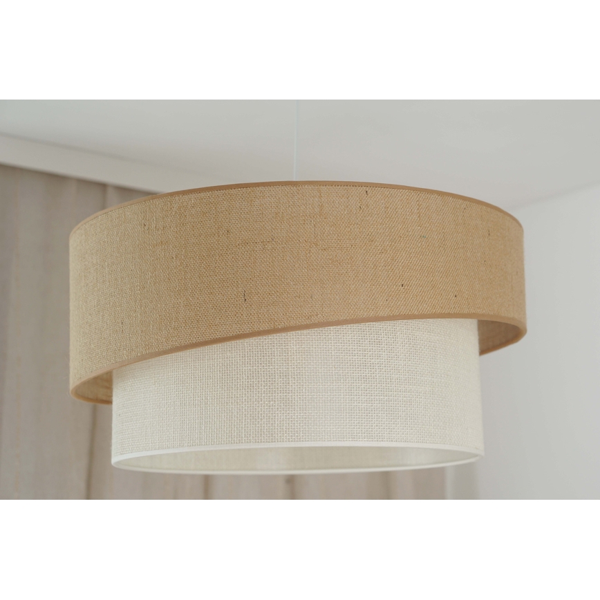 Brilagi - Lámpara colgante con cable SHINE 1xE27/15W/230V Ø 50 cm beige/crema