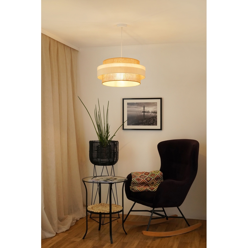 Brilagi - Lámpara colgante con cable SPACE LIGHT 1xE27/15W/230V diámetro 50 cm beige/crema