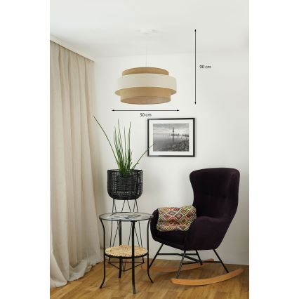 Brilagi - Lámpara colgante con cable SPACE LIGHT 1xE27/15W/230V diámetro 50 cm beige/crema