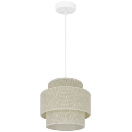 Brilagi - Lámpara colgante SPACE YUTE 1xE27/15W/230V diá. 25 cm color crema/blanco