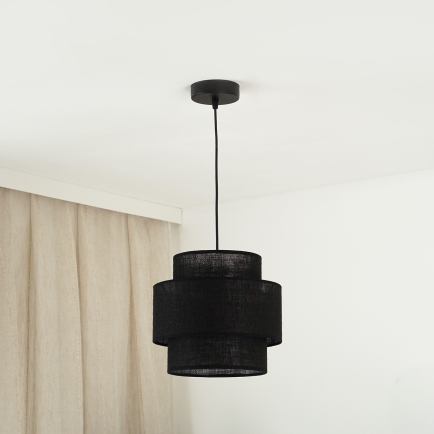 Brilagi - Lámpara colgante SPACE YUTE 1xE27/15W/230V diá. 25 cm negro