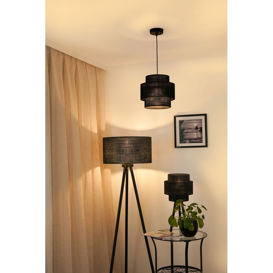 Brilagi - Lámpara colgante SPACE YUTE 1xE27/15W/230V diá. 25 cm negro
