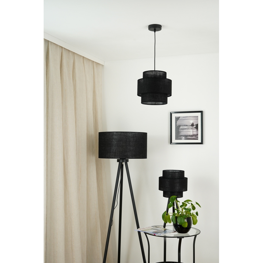 Brilagi - Lámpara colgante SPACE YUTE 1xE27/15W/230V diá. 25 cm negro