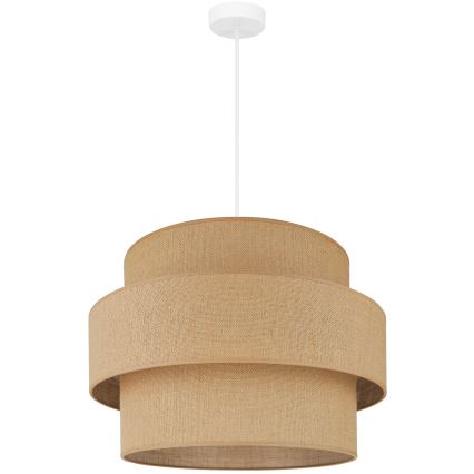 Brilagi - Lámpara colgante con cable SPACE YUTE 1xE27/15W/230V diámetro 50 cm beige/blanco