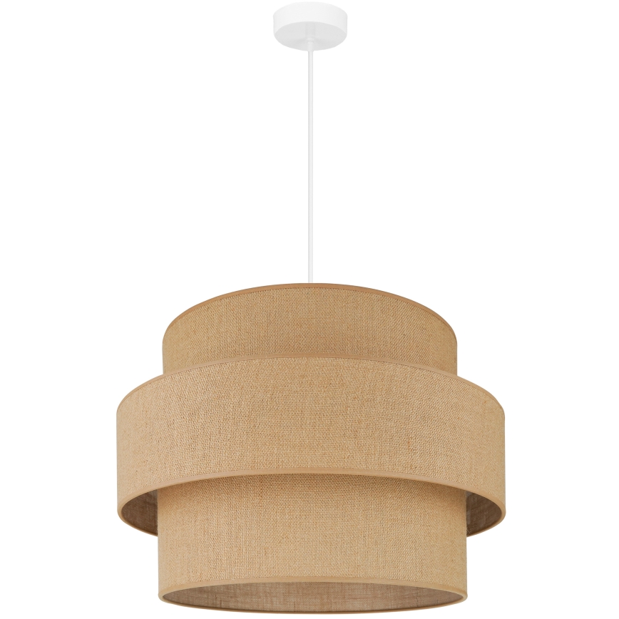 Brilagi - Lámpara colgante con cable SPACE YUTE 1xE27/15W/230V diámetro 50 cm beige/blanco