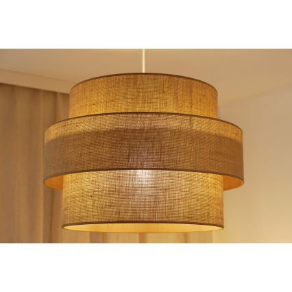 Brilagi - Lámpara colgante con cable SPACE YUTE 1xE27/15W/230V diámetro 50 cm beige/blanco