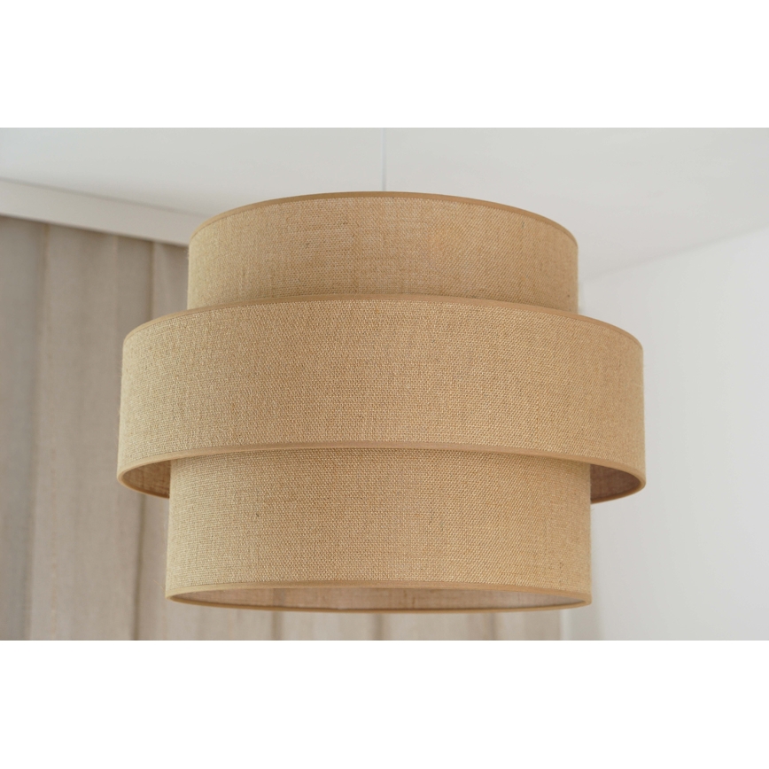 Brilagi - Lámpara colgante con cable SPACE YUTE 1xE27/15W/230V diámetro 50 cm beige/blanco