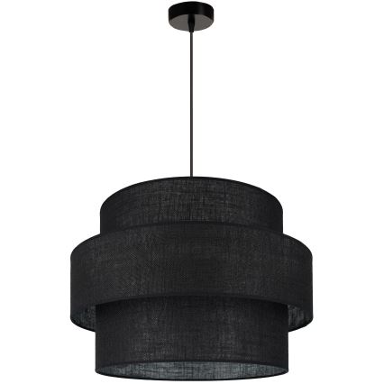 Brilagi - Lámpara colgante en cable SPACE YUTE 1xE27/15W/230V Ø 50 cm negro