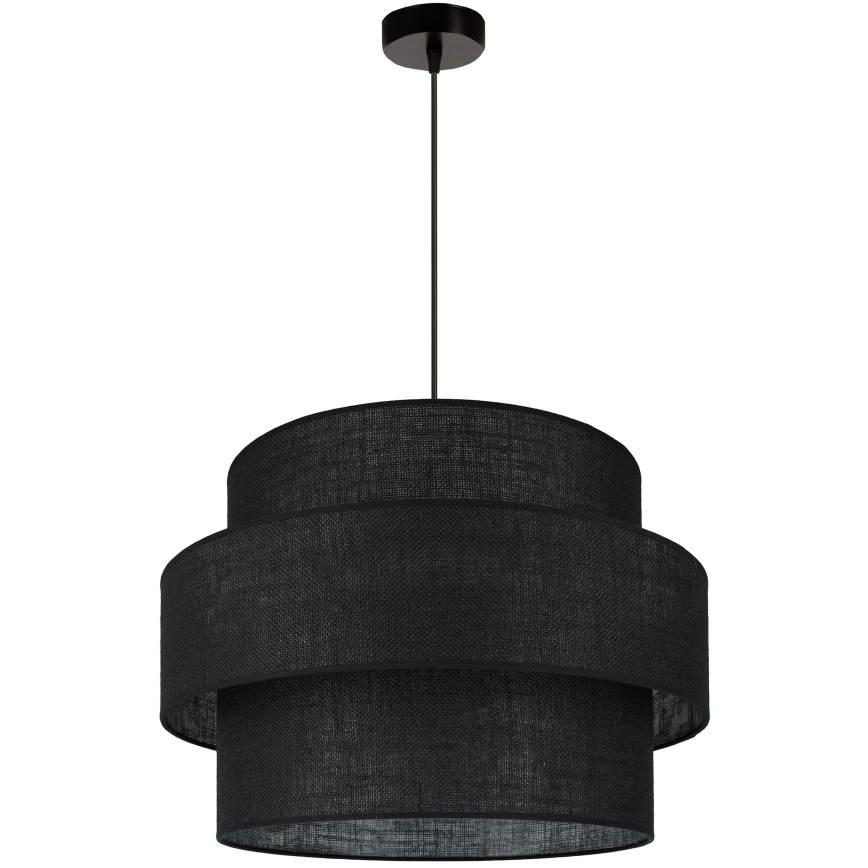 Brilagi - Lámpara colgante en cable SPACE YUTE 1xE27/15W/230V Ø 50 cm negro