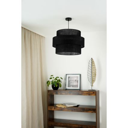 Brilagi - Lámpara colgante en cable SPACE YUTE 1xE27/15W/230V Ø 50 cm negro