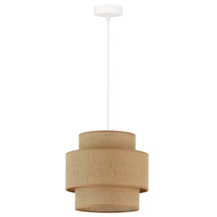 Brilagi - Lámpara colgante con cable SPACE YUTE 1xE27/15W/230V Ø 25 cm beige/blanco