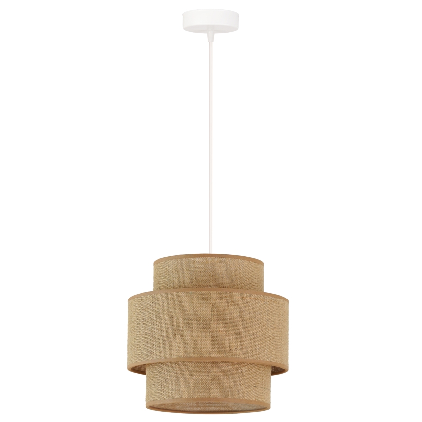 Brilagi - Lámpara colgante con cable SPACE YUTE 1xE27/15W/230V Ø 25 cm beige/blanco