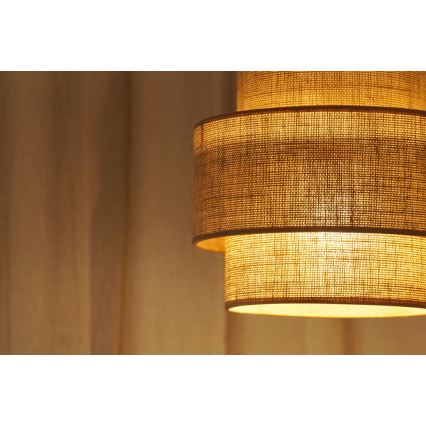 Brilagi - Lámpara colgante con cable SPACE YUTE 1xE27/15W/230V Ø 25 cm beige/blanco