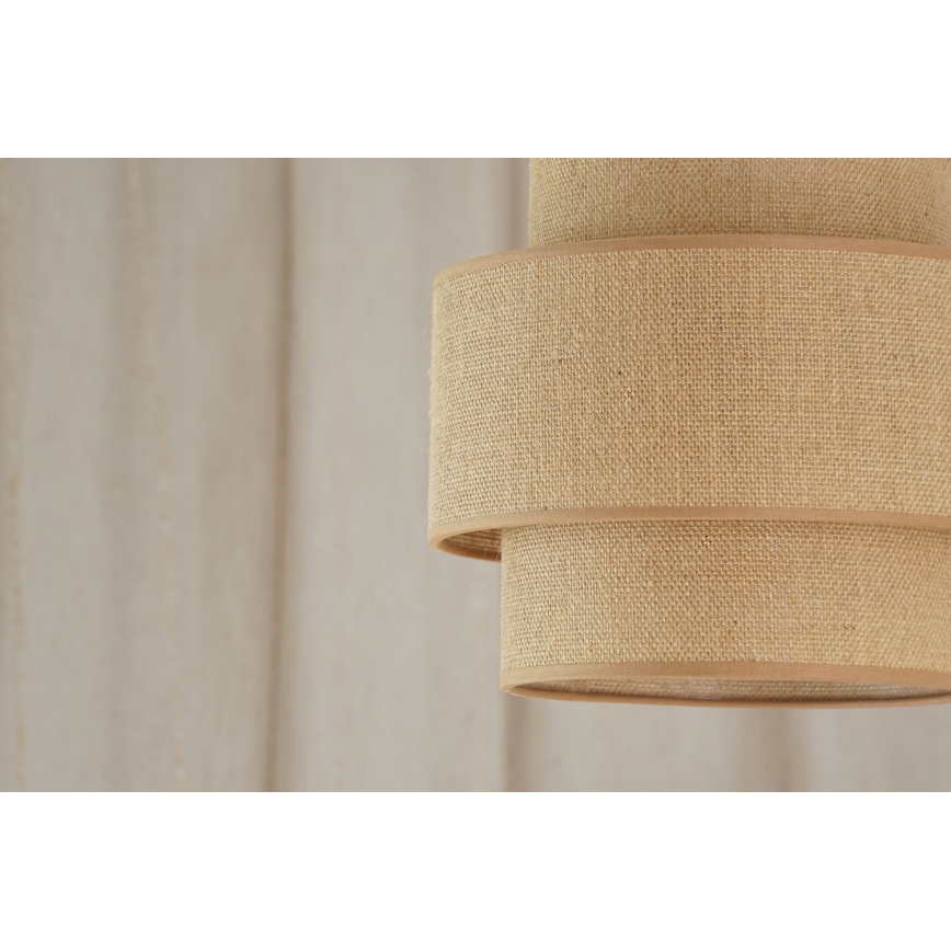 Brilagi - Lámpara colgante con cable SPACE YUTE 1xE27/15W/230V Ø 25 cm beige/blanco