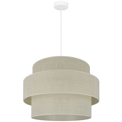 Brilagi - Lámpara colgante en cable SPACE YUTE 1xE27/15W/230V diámetro 50 cm crema/blanco