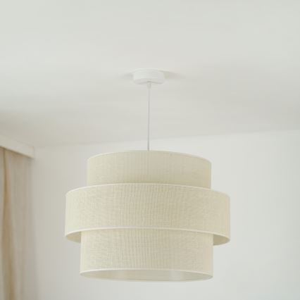 Brilagi - Lámpara colgante en cable SPACE YUTE 1xE27/15W/230V diámetro 50 cm crema/blanco