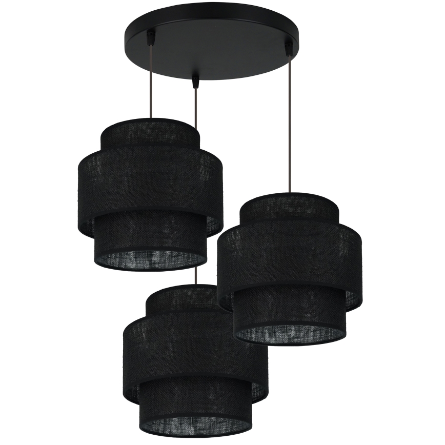 Brilagi - Lámpara colgante SPACE YUTE 3xE27/15W/230V negro