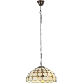 Brilagi - Lámpara colgante Tiffany de vitral con cadena DORAN 2xE27/60W/230V