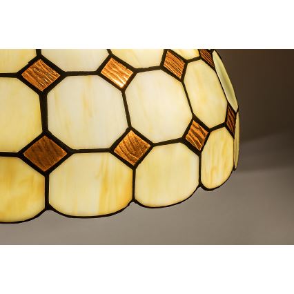 Brilagi - Lámpara colgante Tiffany de vitral con cadena DORAN 2xE27/60W/230V