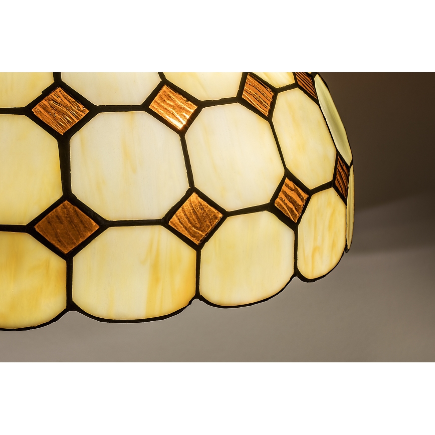 Brilagi - Lámpara colgante Tiffany de vitral con cadena DORAN 2xE27/60W/230V