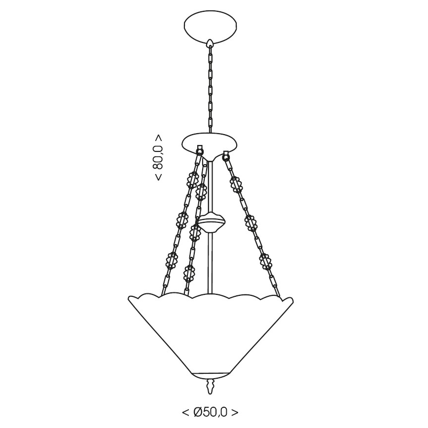 Brilagi - lámpara colgante Tiffany de vitral con cadena FOLIA 3xE27/60W/230V Ø 50 cm