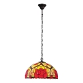 Brilagi - Lámpara colgante Tiffany de vitral con cadena GARLAN 2xE27/60W/230V