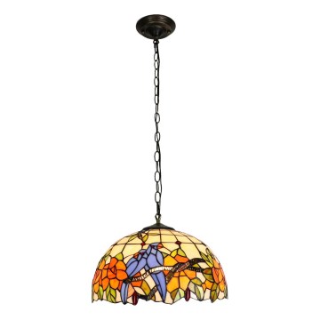 Brilagi - Lámpara colgante Tiffany de vitral con cadena JUNGLE 1xE27/60W/230V Ø 40 cm