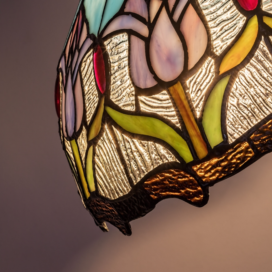 Brilagi - Lámpara colgante Tiffany de vitral LORAS con cadena 2xE27/60W/230V