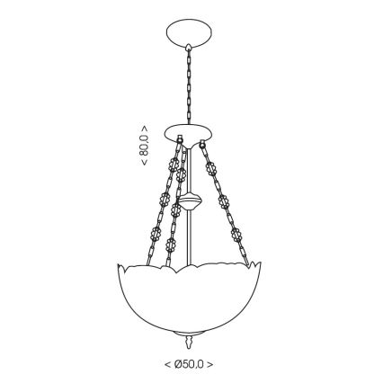 Brilagi - Lámpara colgante Tiffany de vitral MIRABELLA con cadena, 3xE27/60W/230V, Ø 50 cm