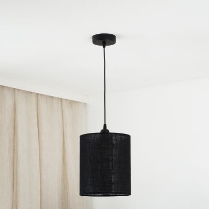 Brilagi - Lámpara colgante con cable TUBES 1xE27/15W/230V diámetro 20 cm negro
