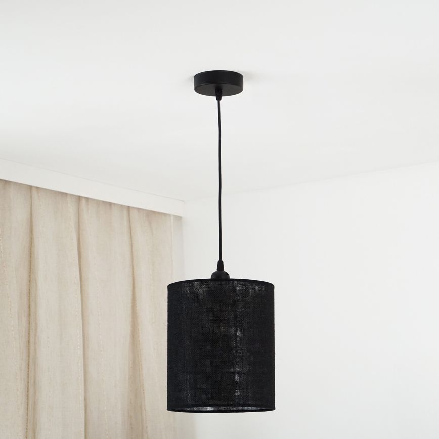 Brilagi - Lámpara colgante con cable TUBES 1xE27/15W/230V diámetro 20 cm negro