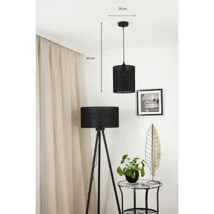 Brilagi - Lámpara colgante con cable TUBES 1xE27/15W/230V diámetro 20 cm negro