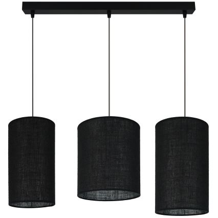 Brilagi - Lámpara colgante con cable TUBES 3xE27/15W/230V negra
