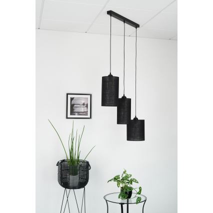 Brilagi - Lámpara colgante con cable TUBES 3xE27/15W/230V negra
