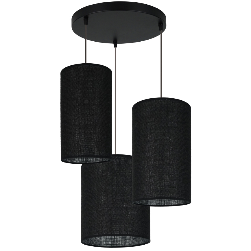Brilagi - Lámpara colgante TUBES 3xE27/15W/230V negro