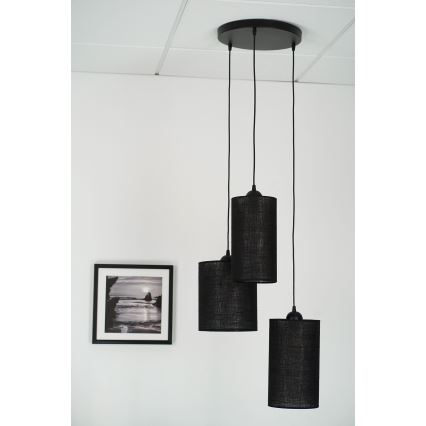 Brilagi - Lámpara colgante TUBES 3xE27/15W/230V negro