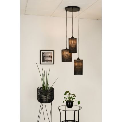 Brilagi - Lámpara colgante TUBES 3xE27/15W/230V negro