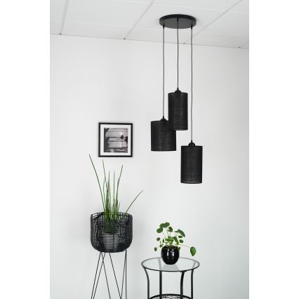 Brilagi - Lámpara colgante TUBES 3xE27/15W/230V negro