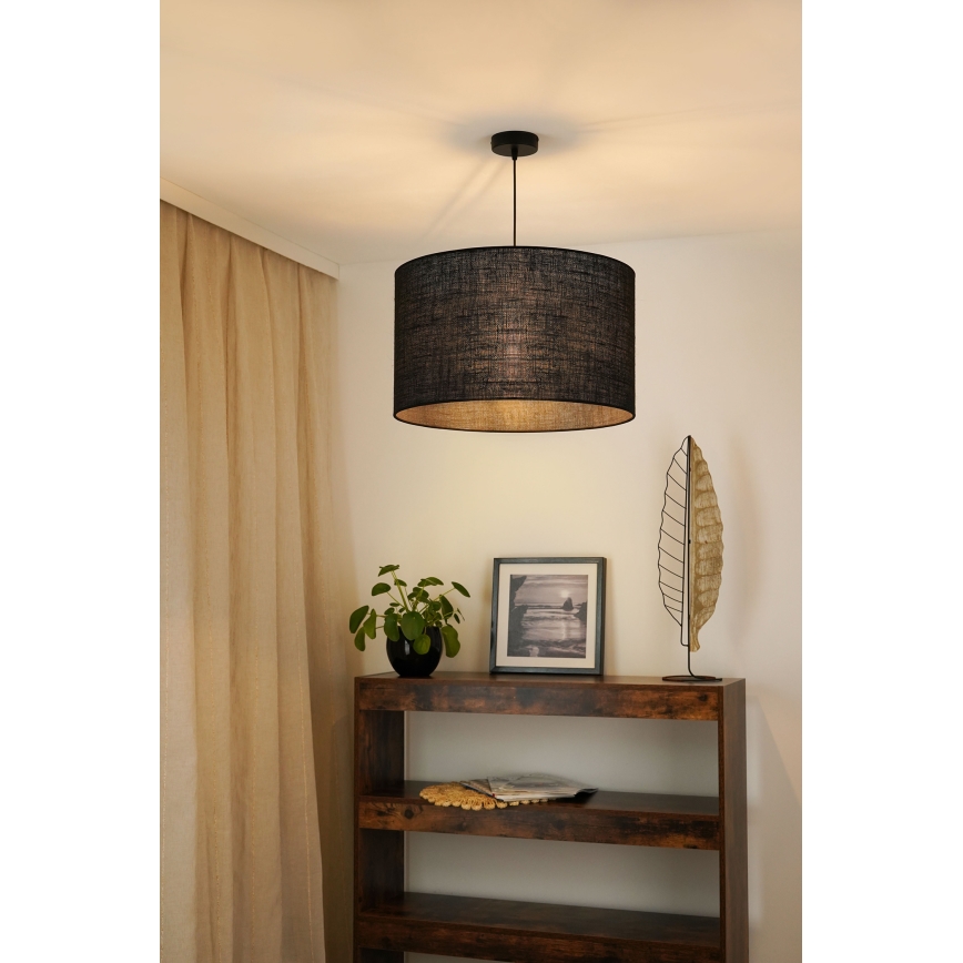 Brilagi - Lámpara colgante con cable TUBES ROLLER 1xE27/15W/230V diámetro 50 cm negro