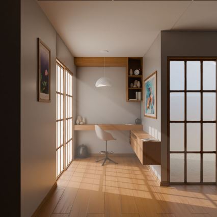 Brilagi - Lámpara colgante WABI SABI con cable 1xE27/40W/230V Ø 35 cm blanca