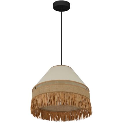 Brilagi - Lámpara colgante con cable WINNETOU AVIGNION 1xE27/15W/230V diámetro 35 cm marrón/crema