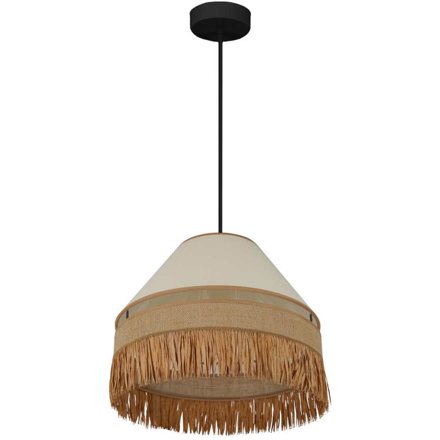Brilagi - Lámpara colgante con cable WINNETOU AVIGNION 1xE27/15W/230V diámetro 35 cm marrón/crema