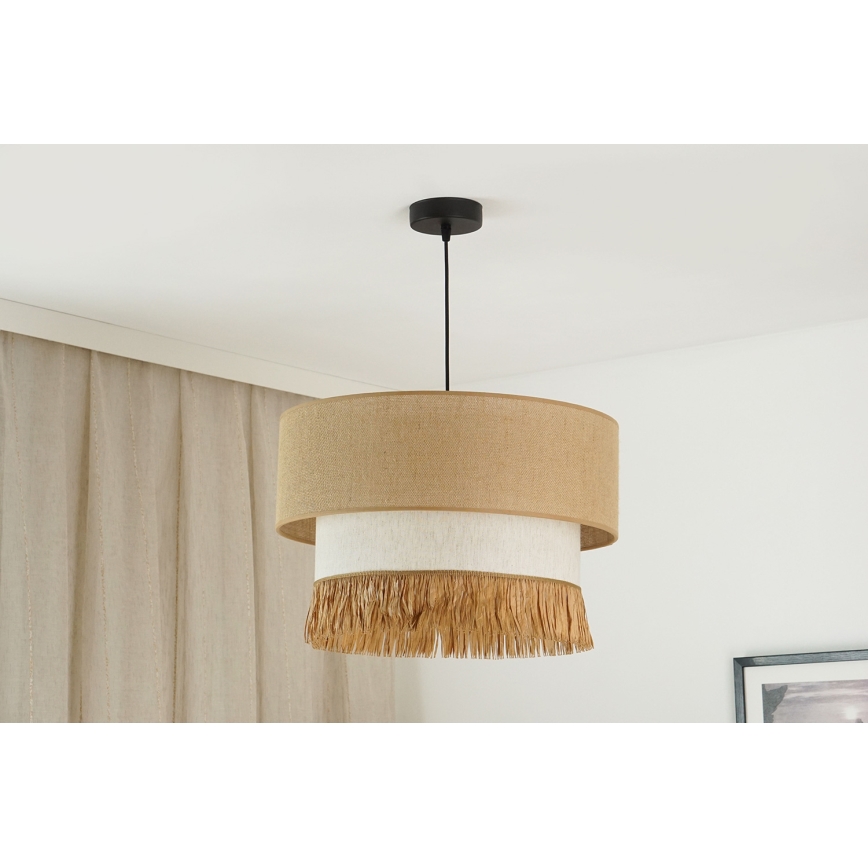 Brilagi - Lámpara colgante WINNETOU BOHO 1xE27/15W/230V diá. 45 cm marrón/color crema