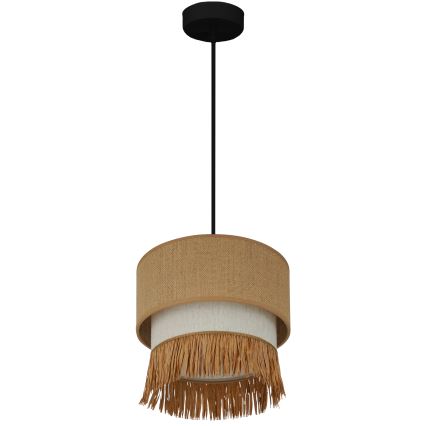 Brilagi - Lámpara colgante con cable WINNETOU BOHO 1xE27/15W/230V Ø 25 cm marrón/crema
