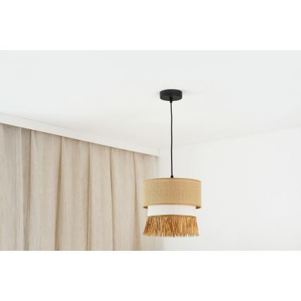 Brilagi - Lámpara colgante con cable WINNETOU BOHO 1xE27/15W/230V Ø 25 cm marrón/crema
