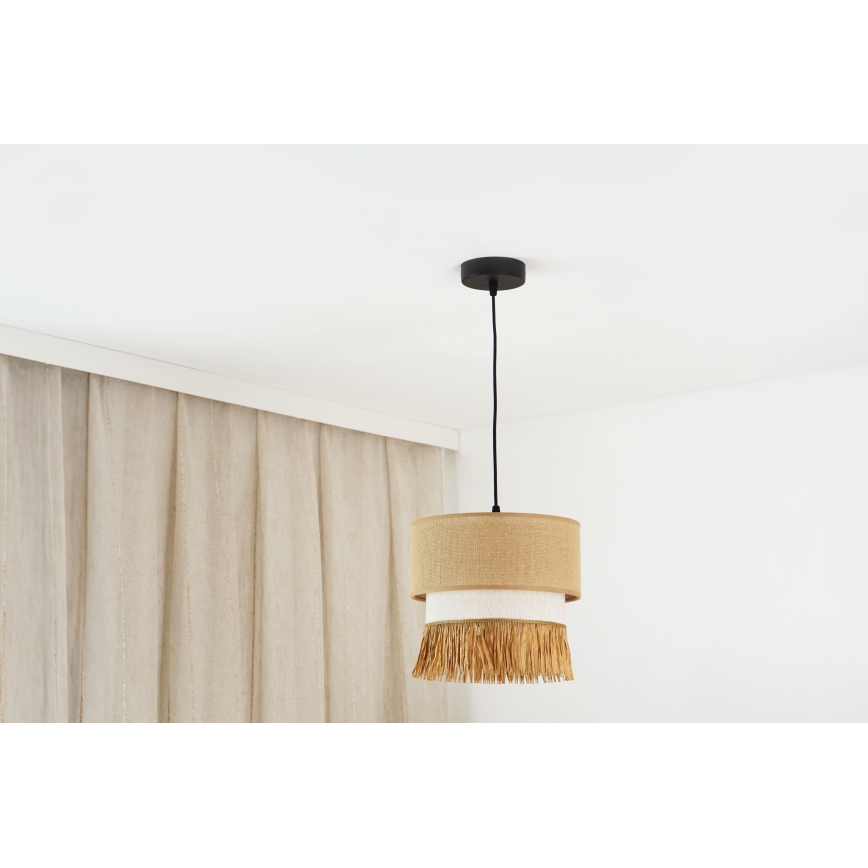 Brilagi - Lámpara colgante con cable WINNETOU BOHO 1xE27/15W/230V Ø 25 cm marrón/crema