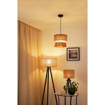 Brilagi - Lámpara colgante con cable WINNETOU BOHO 1xE27/15W/230V Ø 25 cm marrón/crema