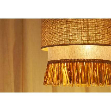 Brilagi - Lámpara colgante con cable WINNETOU BOHO 1xE27/15W/230V Ø 25 cm marrón/crema